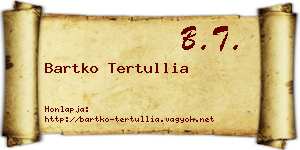 Bartko Tertullia névjegykártya